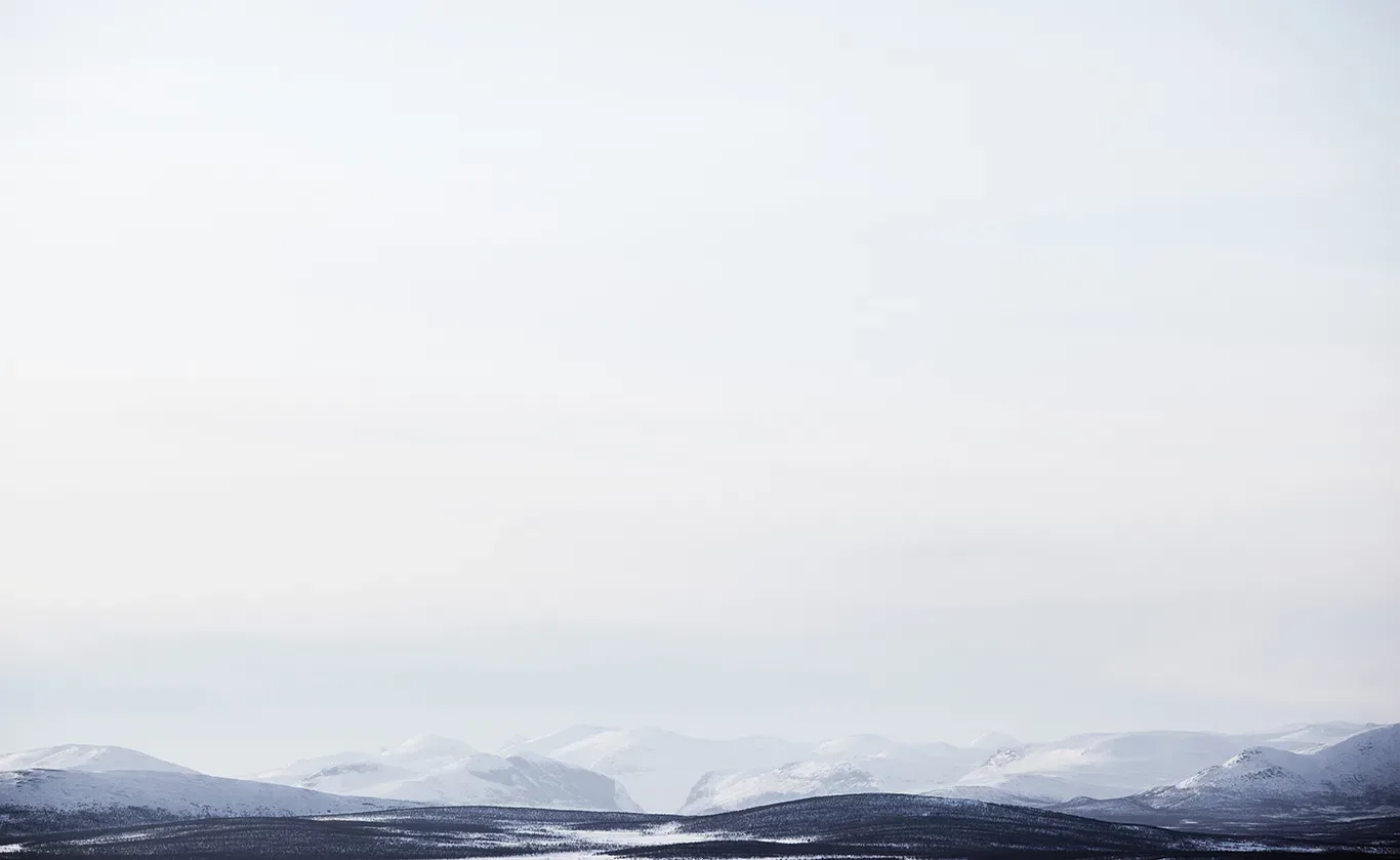 View of snowy mountains.