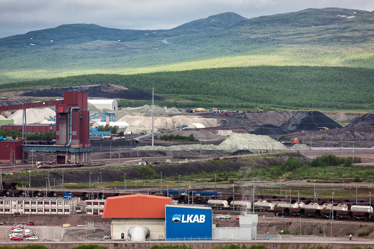Bild över LKAB:s gruvområde i Kiruna