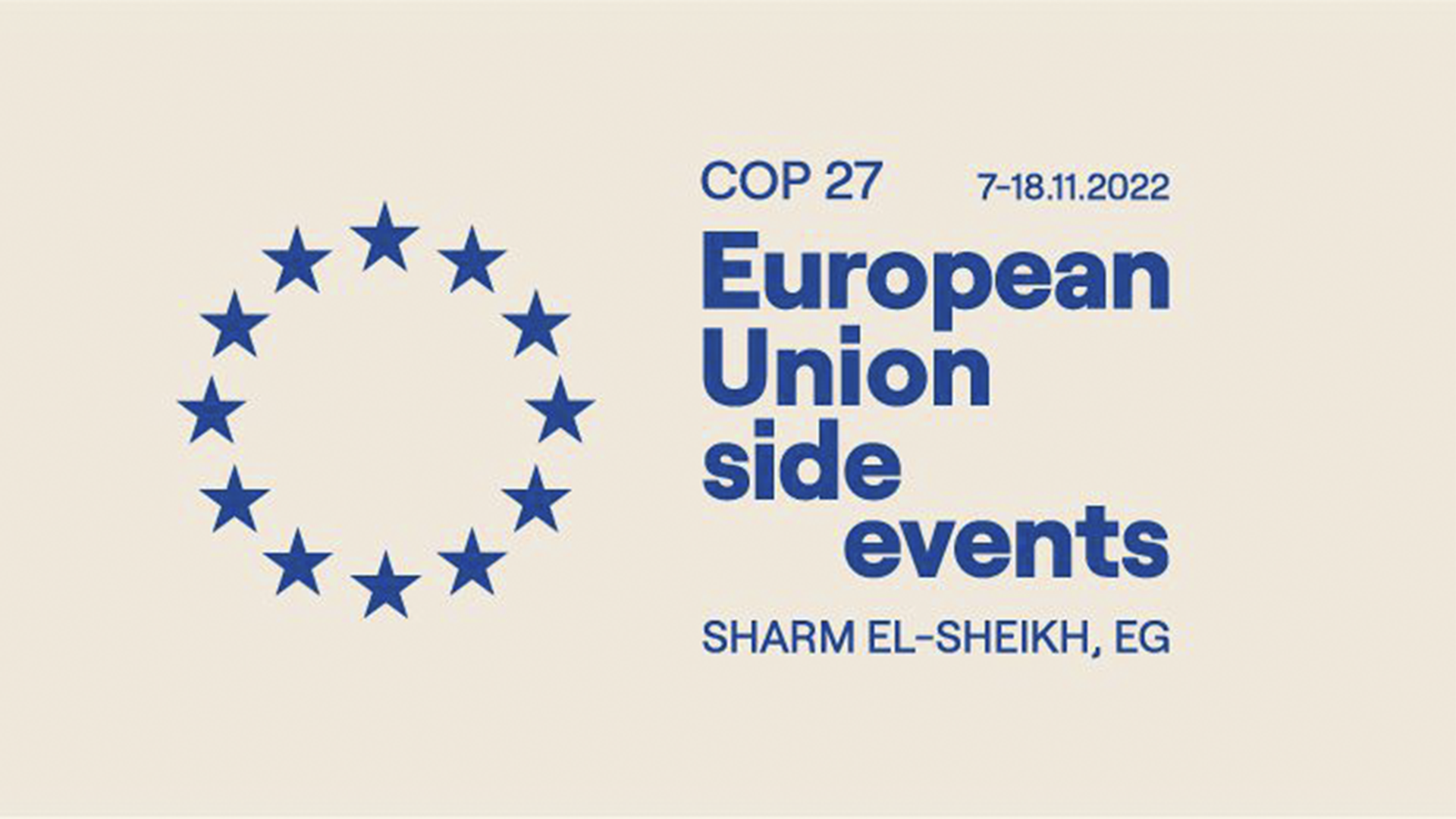 Banner for EU side events at the climate meeting COP 27