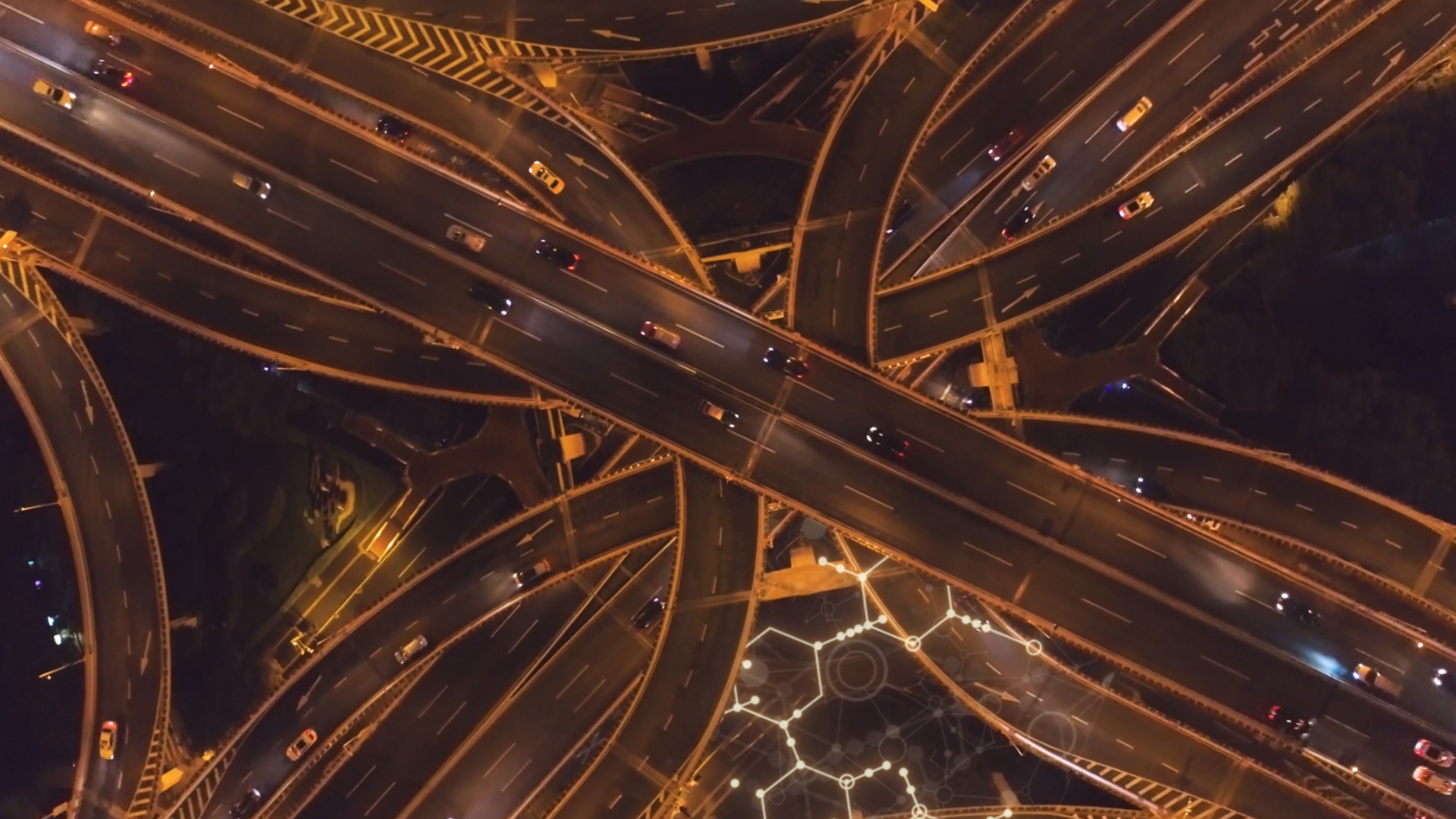 Aerial view of motorway