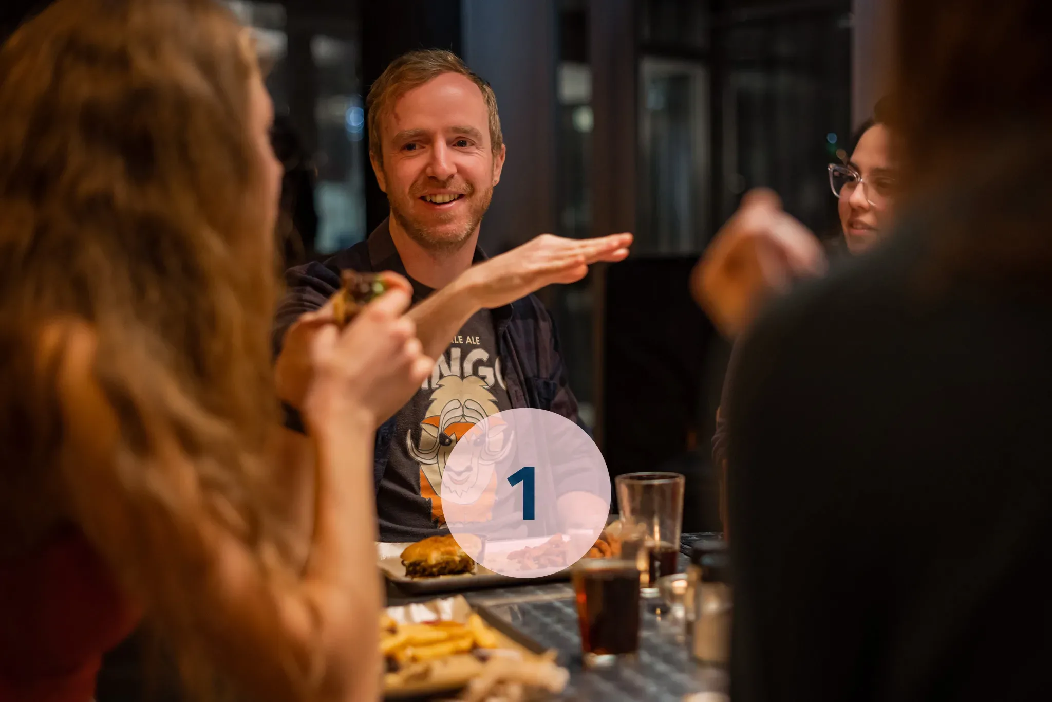 Group of people having dinner