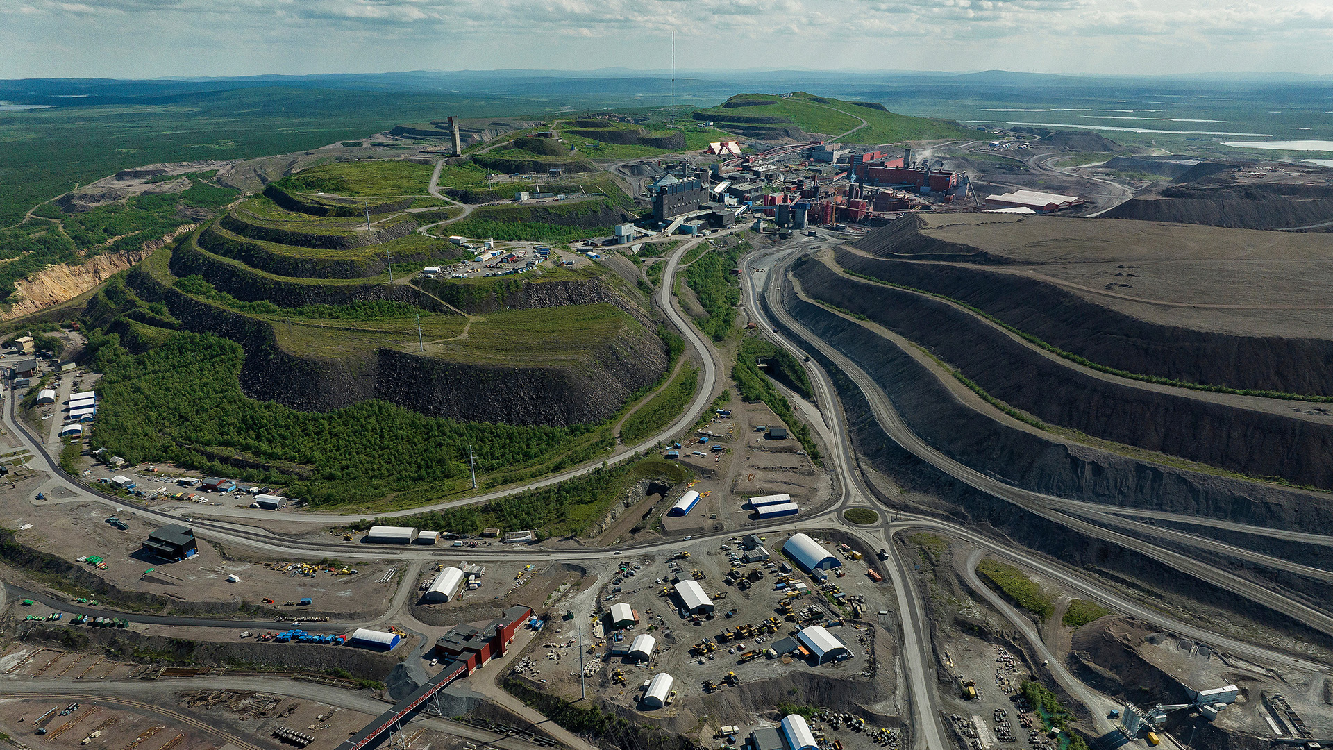 Vybild över industriområdet i Kiruna
