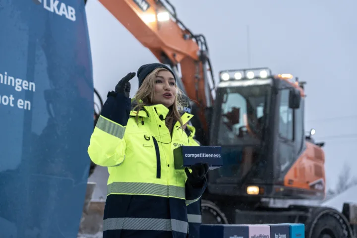 Energi- och näringsminister Ebba Busch på pressträff i Luleå om LKAB:s kritiska mineral