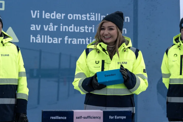 Energi- och näringsminister Ebba Busch på pressträff i Luleå om LKAB:s kritiska mineral