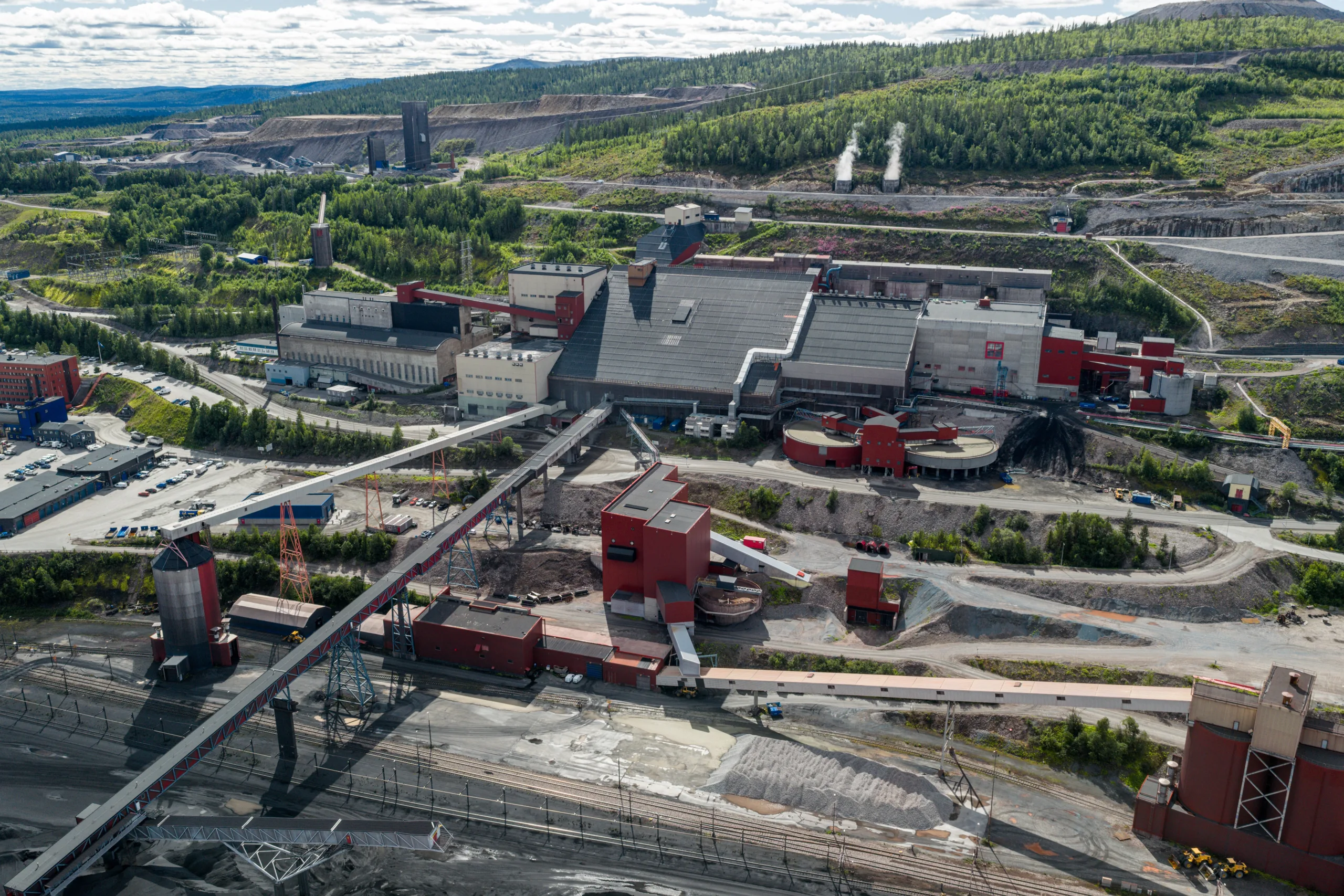 Drönarbild av industriområdet i Malmberget