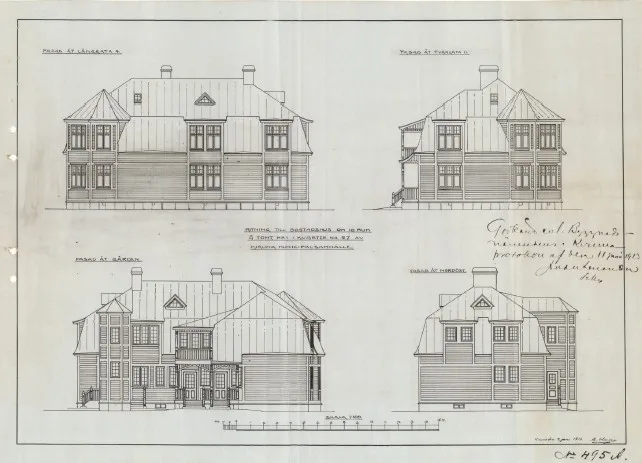 Nybyggnadsritning från 1913.
