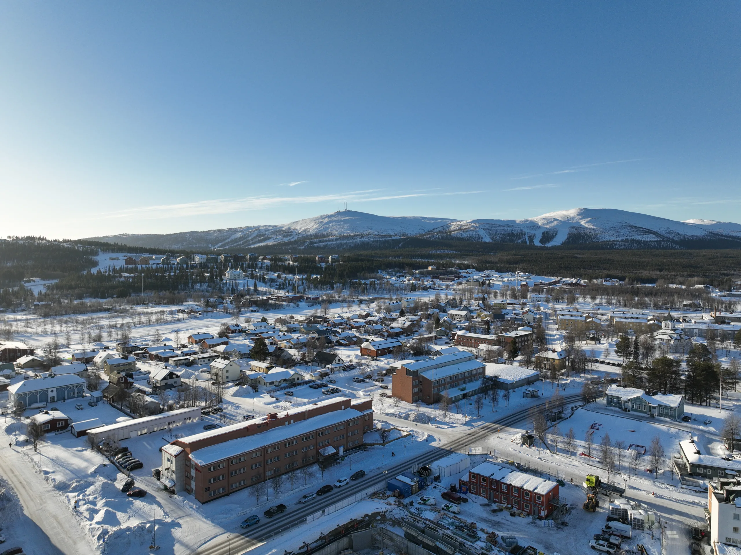 Drönarvy över Gällivare.
